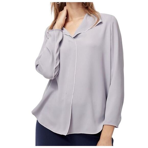 Aritzia Babaton Rena Top Popover Blouse Size XS Olive Green Long Sleeves Preppy - Picture 15 of 15